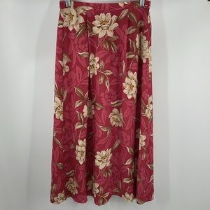 Vintage 90’s Talbots floral tropical 100% Silk Skirt Size 4